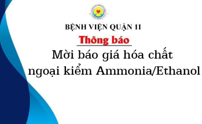 Thông báo mời báo giá hóa chất ngoại kiểm Ammonia/Ethanol